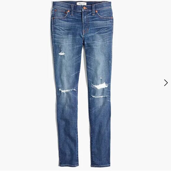 Madewell 9” Inch High Rise Skinny Rip and Repair Edition Jeans - Picture 5 of 8